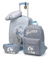 New Kids 5-Piece Back-to-School Kit Carry On Luggage Boys Neck Pillow Backpack