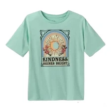 NEW NWT Girls Sz Large Light Green Graphic KINDNESS Tee Shirt ART CLASS