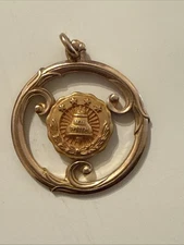 VINTAGE BELL SYSTEM AT&T 20 Year Service Award 4 Stat Pendant Charm Gold Filled
