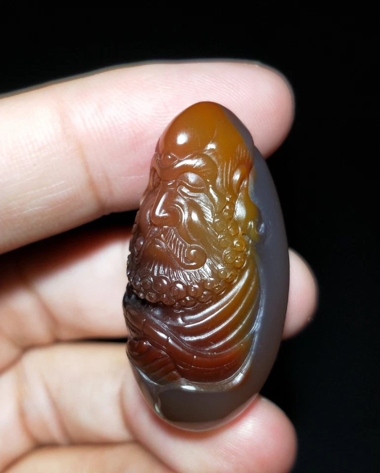 COLGANTE DHARMA TALLADO A MANO ÁGATA BRASILEÑA 100% NATURAL CERTIFICADO 18,8 g Foto 4 de 4