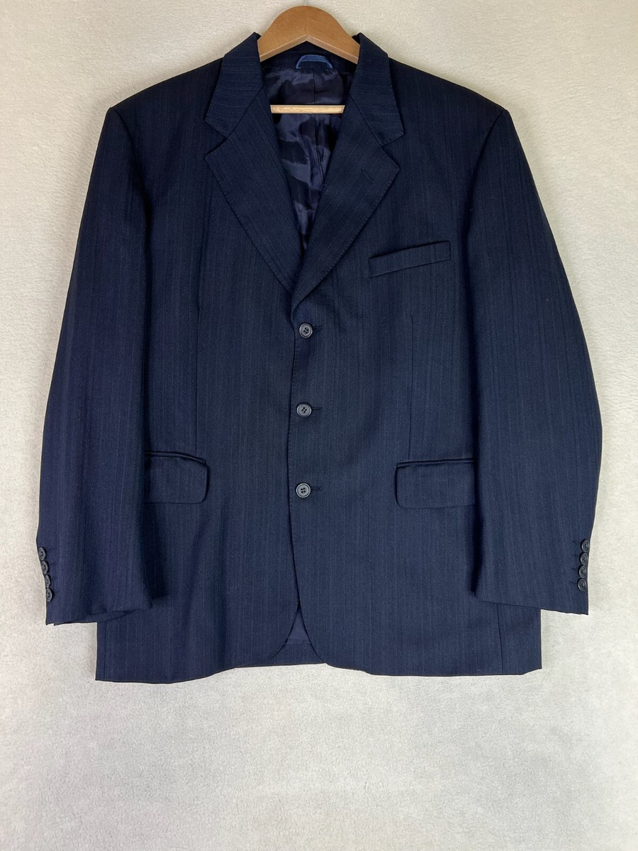 Christian Dior Monsieur Blazer Men's 40R Navy Blue 3 Button Suit
