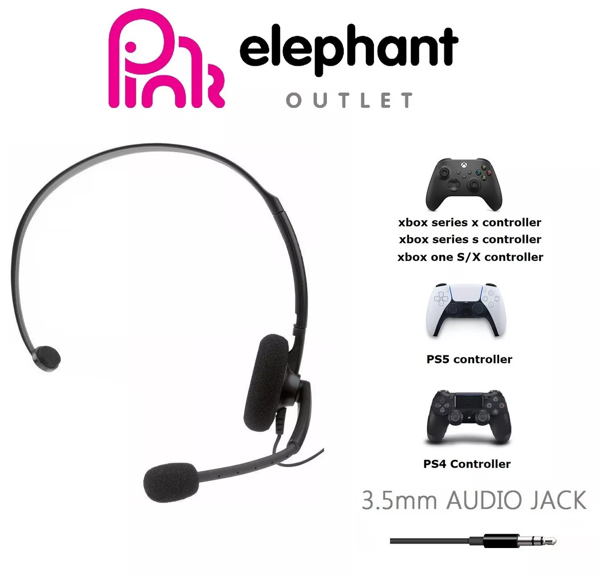 XBOX ONE SERIES S/X PS4 PS5 CHAT HEADSET Mic Gaming Headphones 3.5mm Audio  Jack