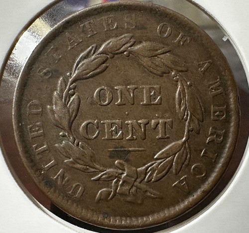 1837 Coronet Head United States Large Cent Plain Cords Small Letters Nice Shape! - Picture 3 of 4