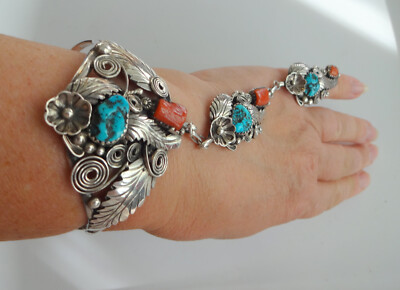 Native American Incredibly Intricate Scorpion Navajo Turquoise Sterling Silver Bracleet Native American Incredibly Intricate Scorpion Navajo Turquoise Sterling Silver Bracleet