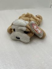 Ty Beanie Baby: Wrinkles the English Bulldog RETIRED W Tag Protector