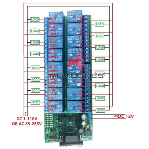 DC5V 12V 2/4/16 Channel DB9 RS232 Relay Module Remote Control Switch Smart Home - Picture 39 of 40