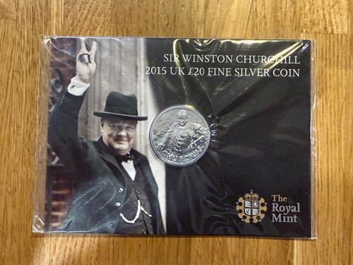 2015 UK Royal Mint Sir Winston Churchill £20 BU Fine Silver .999 Coin Sealed