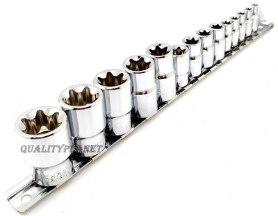 New 14 Pc STAR TORX SOCKET BITS SET W/HOLDER FEMALE STAR WRENCH 