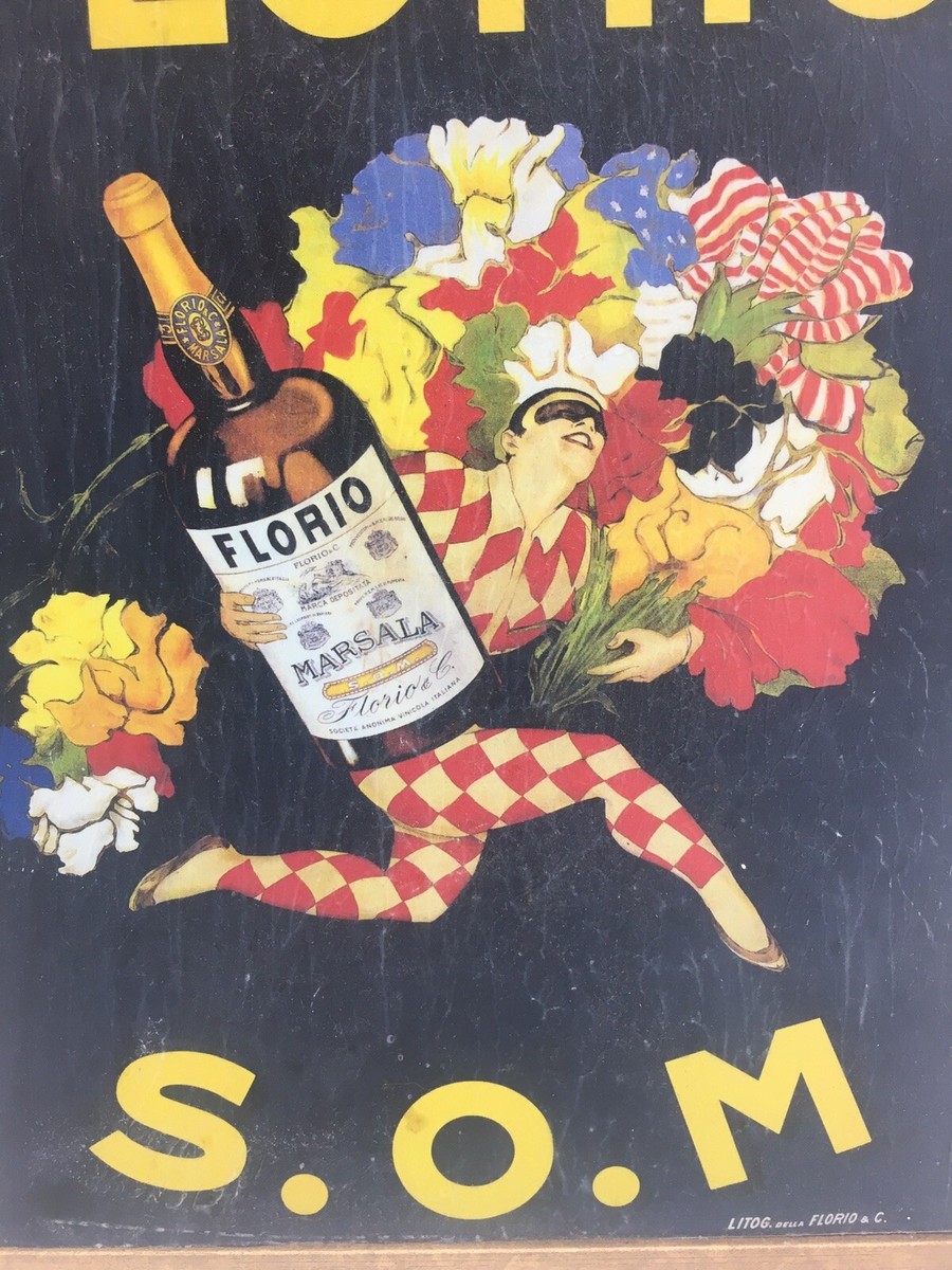 Florio SOM Reproduction Art Print by Marcello Dudovich Gold Framed