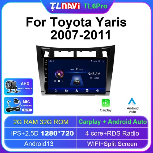 For Toyota Yaris 2007-2011 9" QLED 2K Android 13 Car Radio w/ Carplay & GPS Navi - Picture 34 of 48