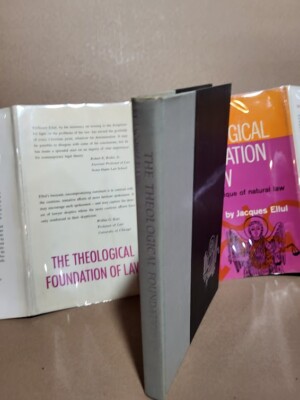 Jacques Ellul, The Theological Foundation of Law, 1960/61, SCM Press, HC, DJ VG