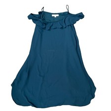 Ann Taylor Loft Sz M Spaghetti Strap Flounce Hem Sundress Ruffle Neckline