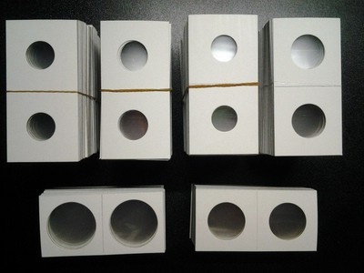 500 Assorted Size 2x2 Cardboard Mylar Coin Flips Holder U PICK Penny Half Dollar