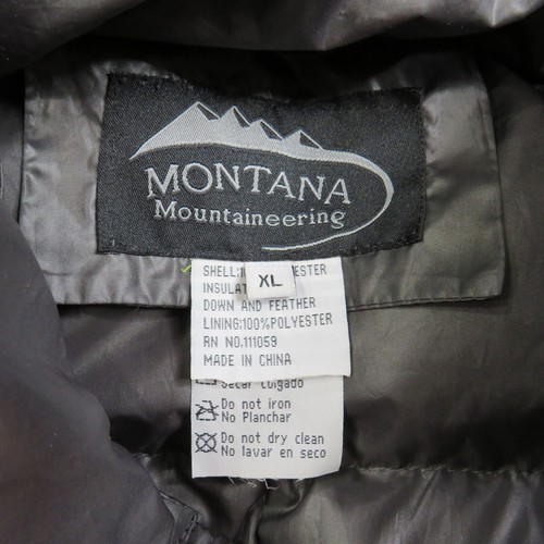 Montana Down Vest Mens XL Gray Puffer Feather Full Zip Up Outdoors Hike Hiking - Picture 13 of 14