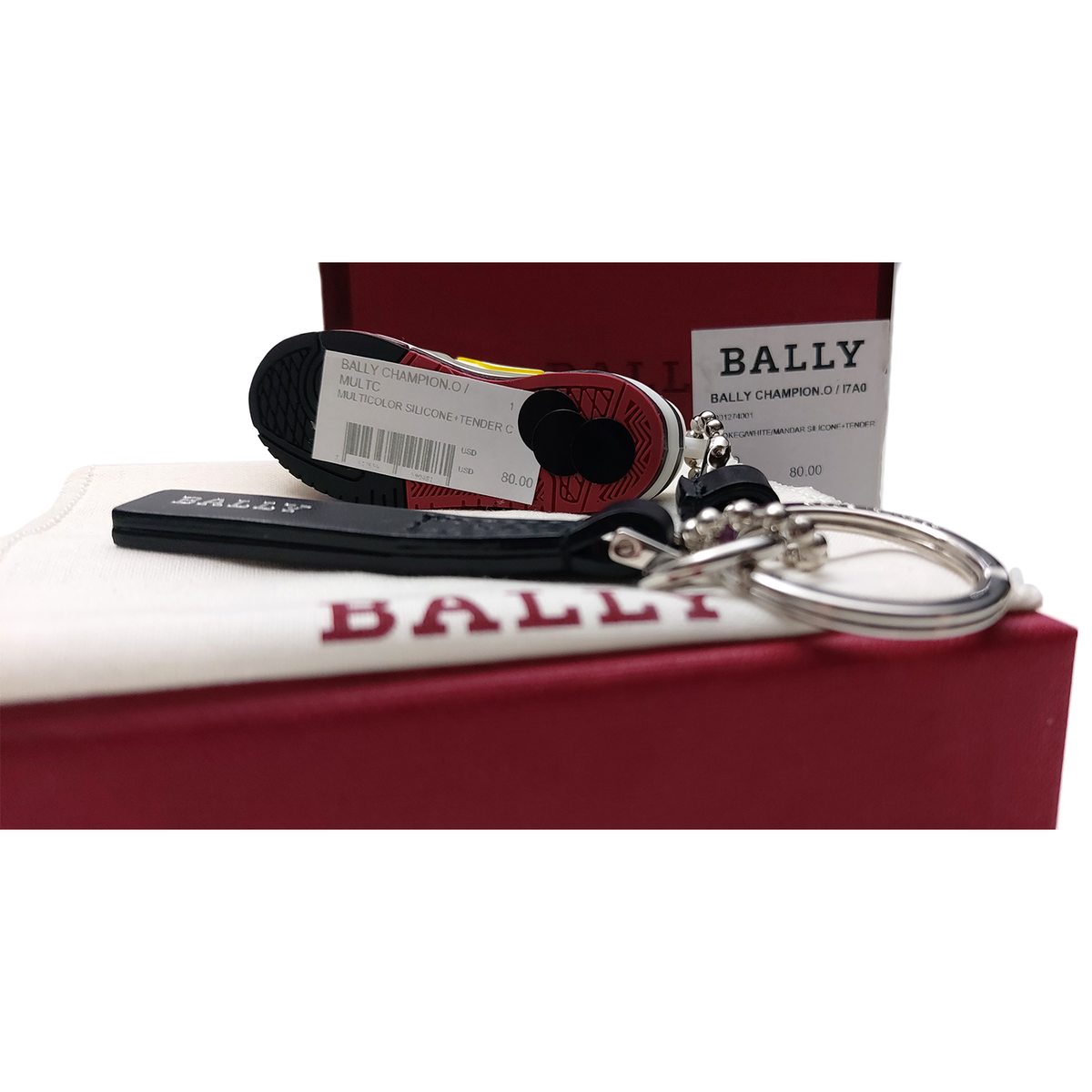 BALLY CHAMPION Sneaker Leather Double Charm Keychain (0020) | eBay