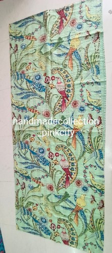 Floral Kantha Quilt Indian Handmade Bedspread Throw Cotton Gudari EthnicBlanket - Picture 5 of 5