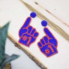 Football Earring Sports Earrings , Beaded Earrings, Gift ideas  5343BRD