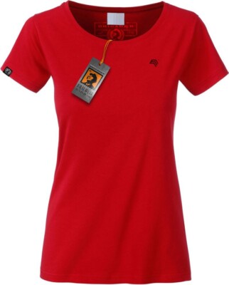 JAN 8007 Damen Bio Baumwolle Basic Girlie T-Shirt Rot COMPANIEER Frauen Women's 