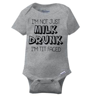 Not Just Milk Drunk Funny Shower Nerdy Gift Newborn Baby Boy Girl Infant Romper