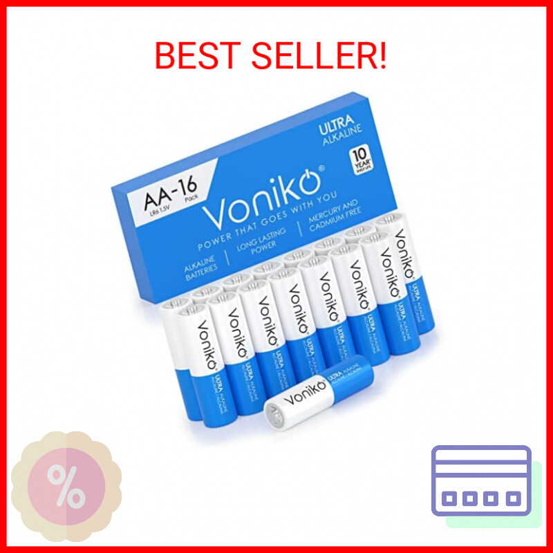 Voniko - Premium Grade AA Batteries -16 Pack- Alkaline Double A Battery - Ultra