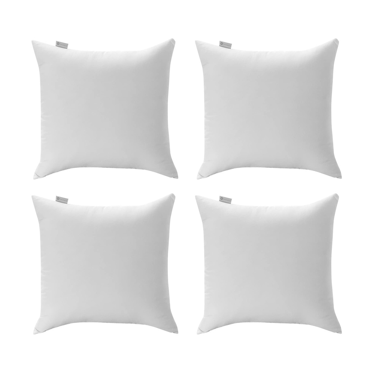 Acanva 16x16 Pillow Inserts - 4 Pack, Hypoallergenic Polyester, White, Vacuum Packed