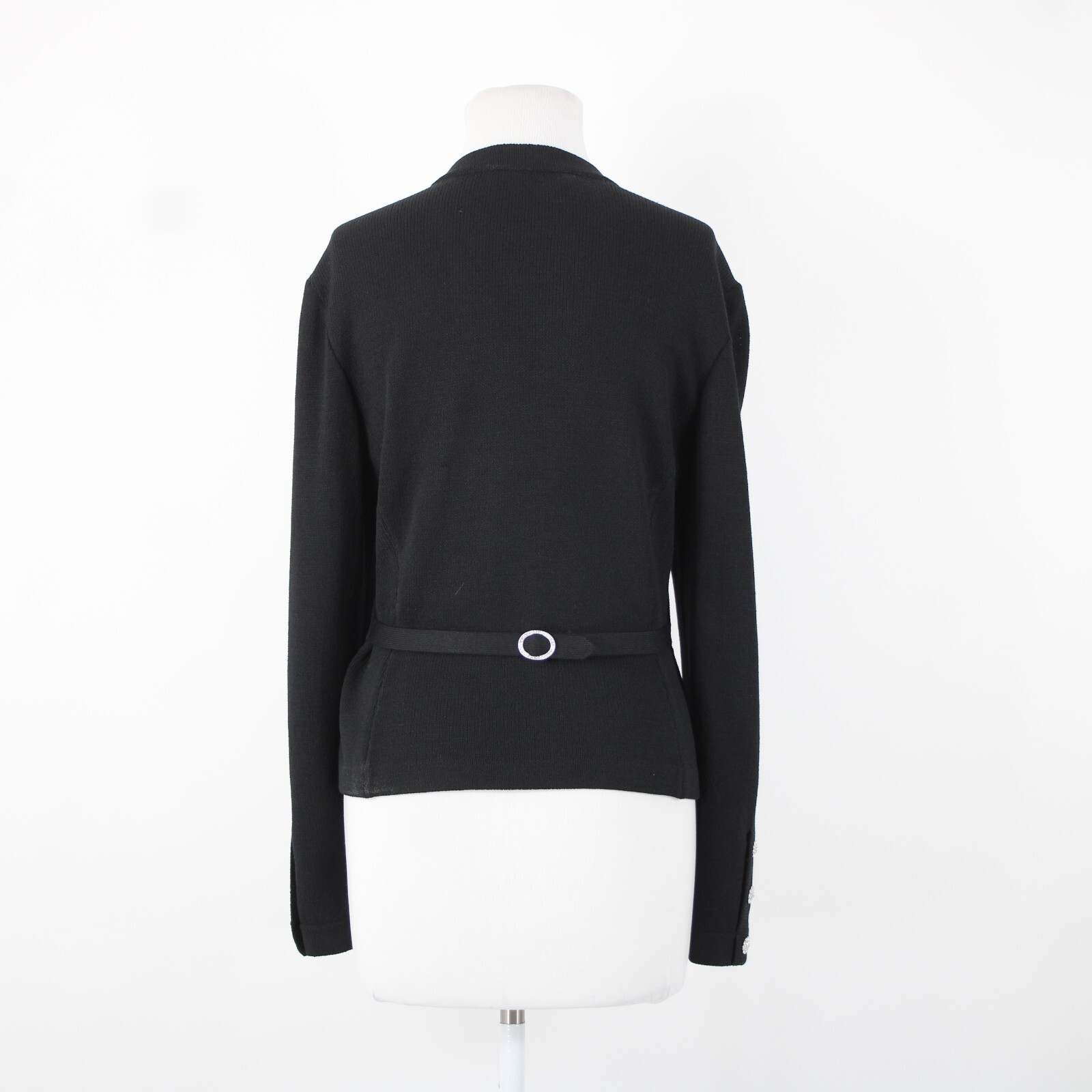 St John Evening Basic Sz 6 Black Rhinestones Half… - image 6