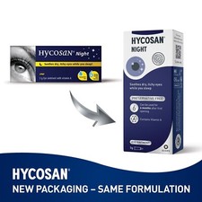 Hycosan Night Eye Ointment Soothes Dry Itchy Eyes Sleep Preservative Free 5g x3