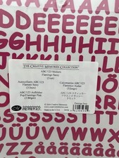 Creative Memories LARGE ABC/123 SASSY Stickers FLAMINGO PINK Bright 3 Sets