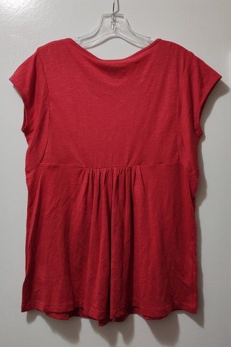 Gloria Vanderbilt Women's Red-Orange Boho Short Sleeve Top Size XS - Picture 3 of 3