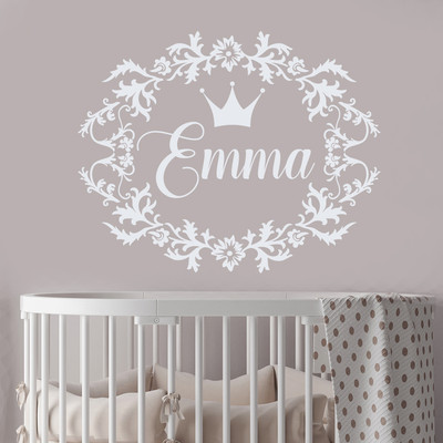 Name Wall Decal Rustic Nursery Room Decor Shabby Sticker Custom