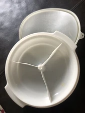 Vtg TUPPERWARE 608-11 Suzette Divider Plate Condiments 2 Piece