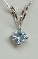 Edler 1,15 Carat Blautopas AnhäNger 925 Silber Collier Kette Sky Blue Topas Himm