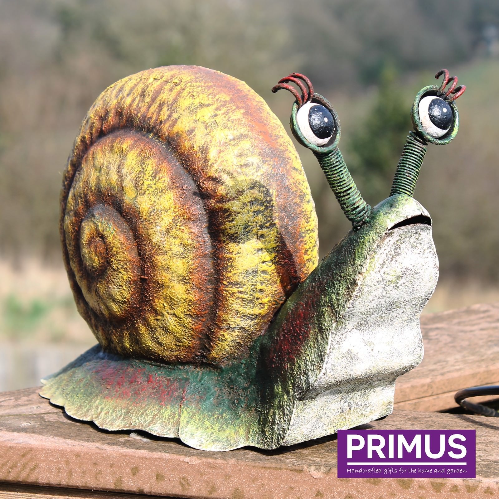 Primus Hand Crafted Rural Metal Snail Garden Ornament Animal Sculpture Gift