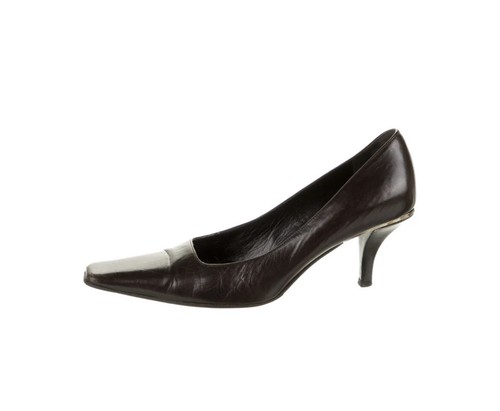 Zapatos de salón Gucci de cuero marrón con dedos cuadrados talla 7,5 - Imagen 2 de 4
