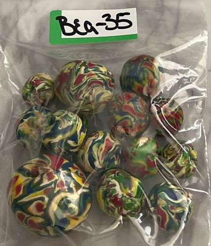 Vintage Multi Color Round Loose Polymer Clay Beads Bea-35 - Picture 8 of 8