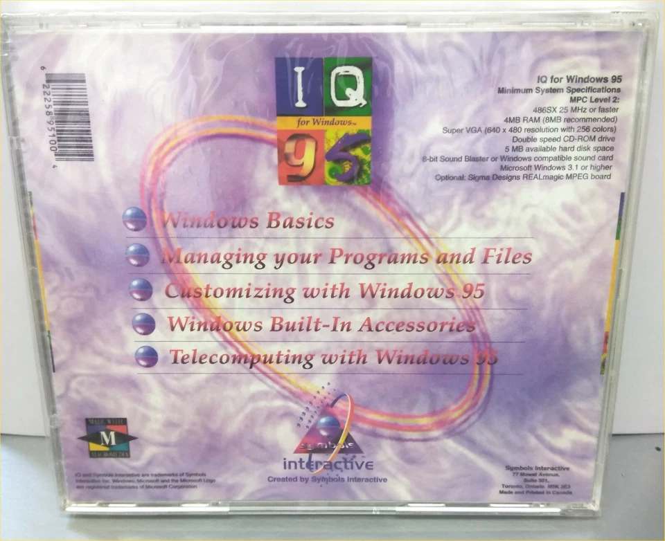 Symbols Interactive IQ para Windows 95 - CD multimedia para aprendizaje Windows 95  Foto 2 de 3