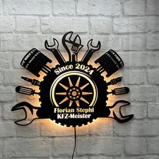 Geschenk für KFZ Meister Werkstattmitarbeiter Wanddeko Autowerkstatt Mechaniker