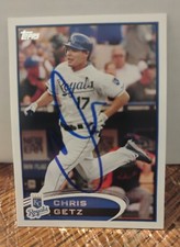 Chris Getz Autographed 2012 Topps Baseball Signed Card #148 Kansas City Royals