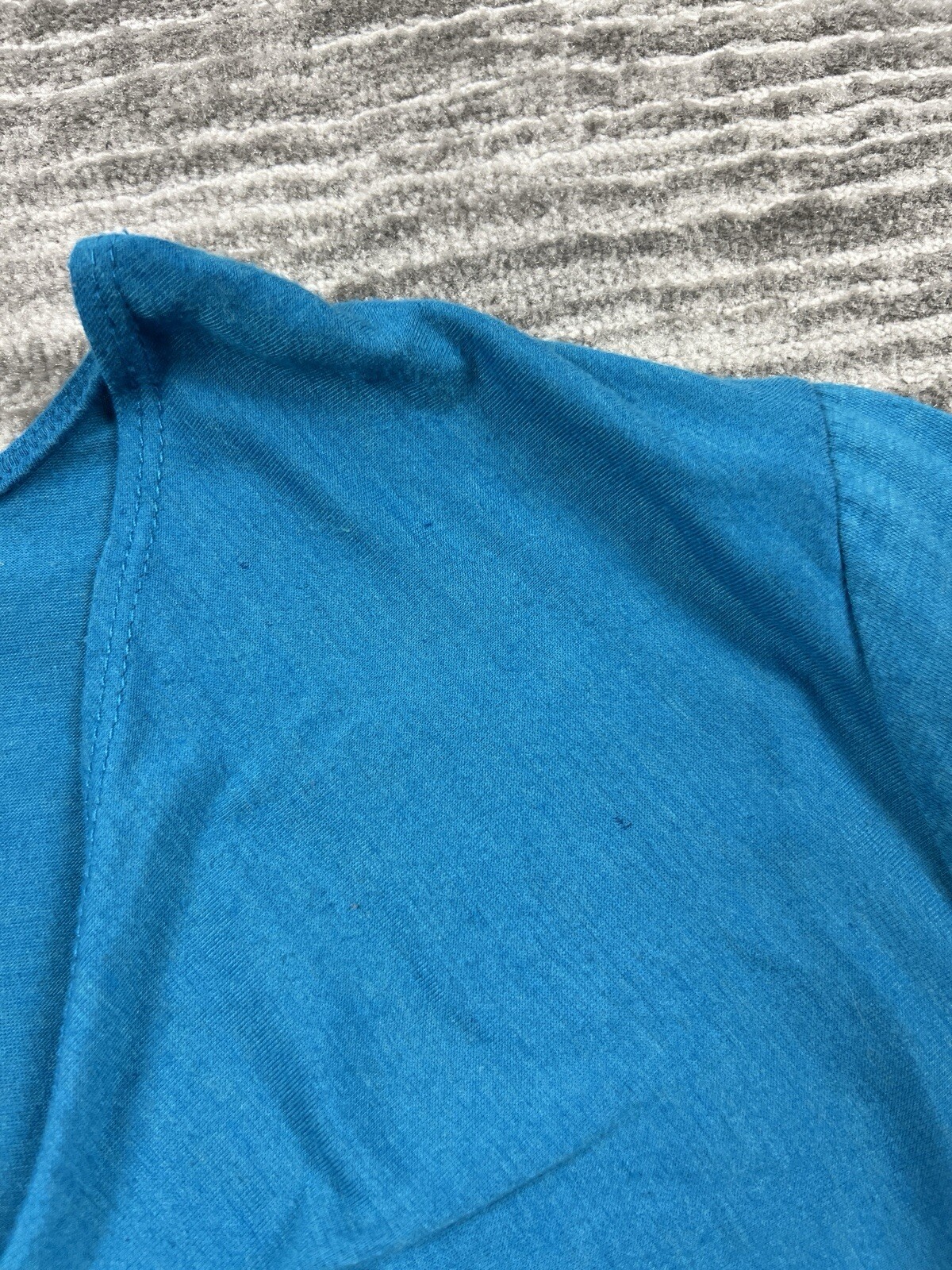 Collections Etc Top Womens 2XL XXL Blue 3/4 Sleeve Made in USA Polyester Blend