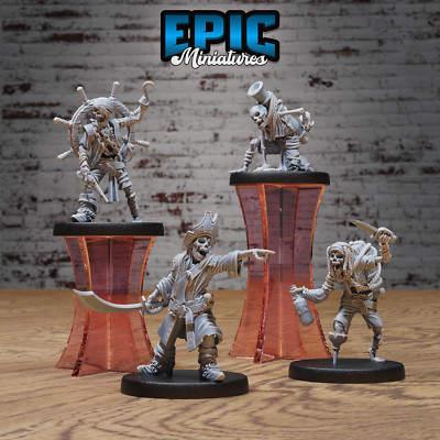 Epische Miniaturen Piratengeißel Untote Piratencrew Captain - Skelettkrieger