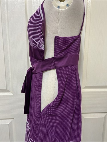 ESPRIT COLLECTION Purple Spaghetti Strap Lined Chiffon Dress ~ Size 12 - Picture 4 of 13