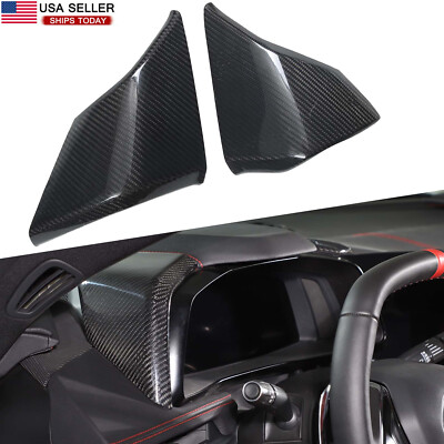 Carbon Fiber Side Dashboard Speedmeter Panel For Corvette C8 Stingray Z06 Z51 US