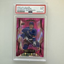 2020-21 Upper Deck Allure SP Magenta /75 Alexis Lafreniere #150 Rookie Auto RC