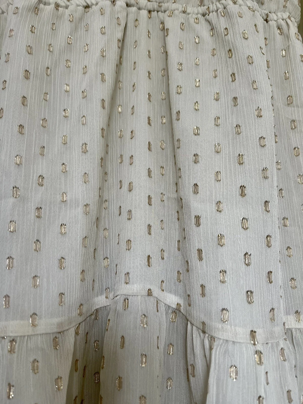 OFF WHITE Abito LOFT Off White G Shimmer con scollo a V e volant manica lunga donna taglia M