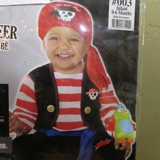 Baby Buccaneer Pirate Halloween Costume Infant 0-6 Months