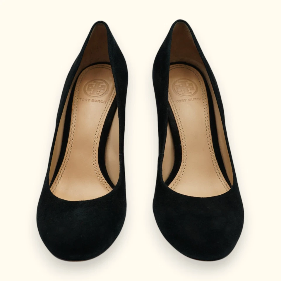 Zapatos de gamuza Tory Burch Astoria Wedge Lancaster talla 6M ~ tacón 3,5" Foto 2 de 4