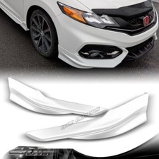 For 14-15 Honda Civic Coupe Hfp-style Painted White Front Bumper Spoiler Lip 2pc For 14-15 Honda Civic Coupe Hfp-style Painted White Front Bumper Spoiler Lip 2pc