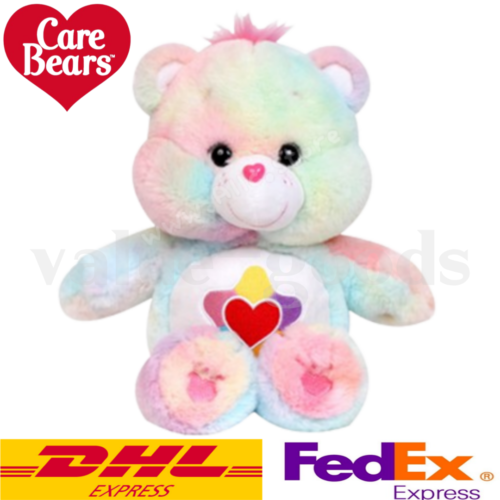 Care Bears True Heart Bear Official Licensed Rainbow Pastel Plush Doll 27cm 14in - Picture 1 of 5