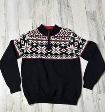 Hanna Andersson Let It Snow Sweater Black Nordic Cotton size 140
