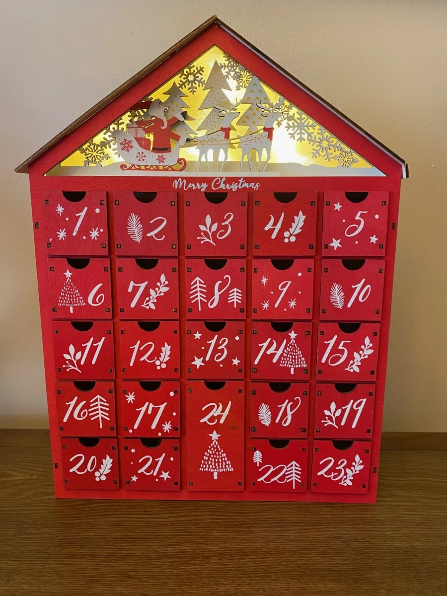 Lighted Holiday Advent Calendar Filled With Dollhouse Miniatures | eBay